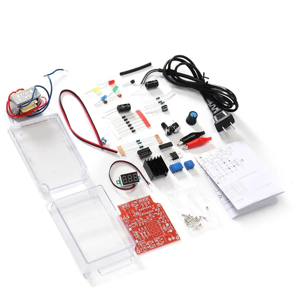LM317 регулируемый источник питания постоянного тока DIY Электронный комплект 220 В/110 В до DC1.25-12V Вольтметр для пайки тренировочный аксессуар