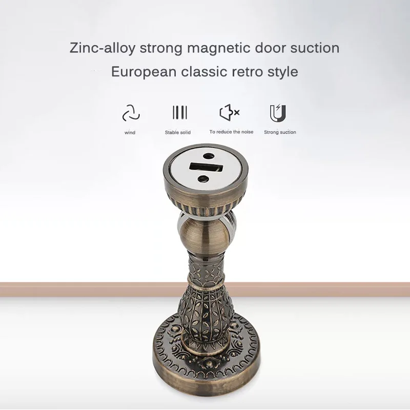 Модный бронзовый ретро дизайн из цинкового сплава магнитный дверной стопор для двери Catch напольный фитинг с винтами для модного семейного дома