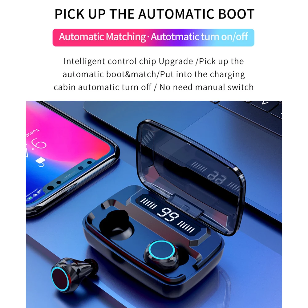 TWS M11 Hifi Bluetooth 5,0 наушники вкладыши 6D стерео объемный тяжелый бас истинные беспроводные наушники IPX7 Водонепроницаемая сенсорная гарнитура