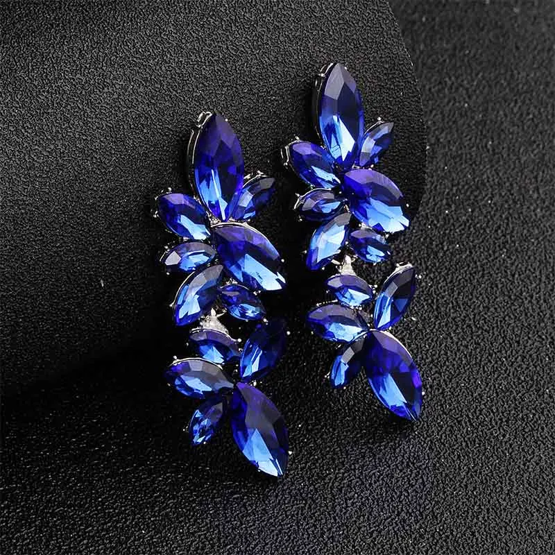 ERS-J3754-Blue Miallo, модные, вечерние, большие серьги для женщин, девушек, стразы, много цветов, свадебные, Висячие, длинные серьги, невесты, подружки невесты, ювелирные изделия - Окраска металла: ERS-J3754-Blue