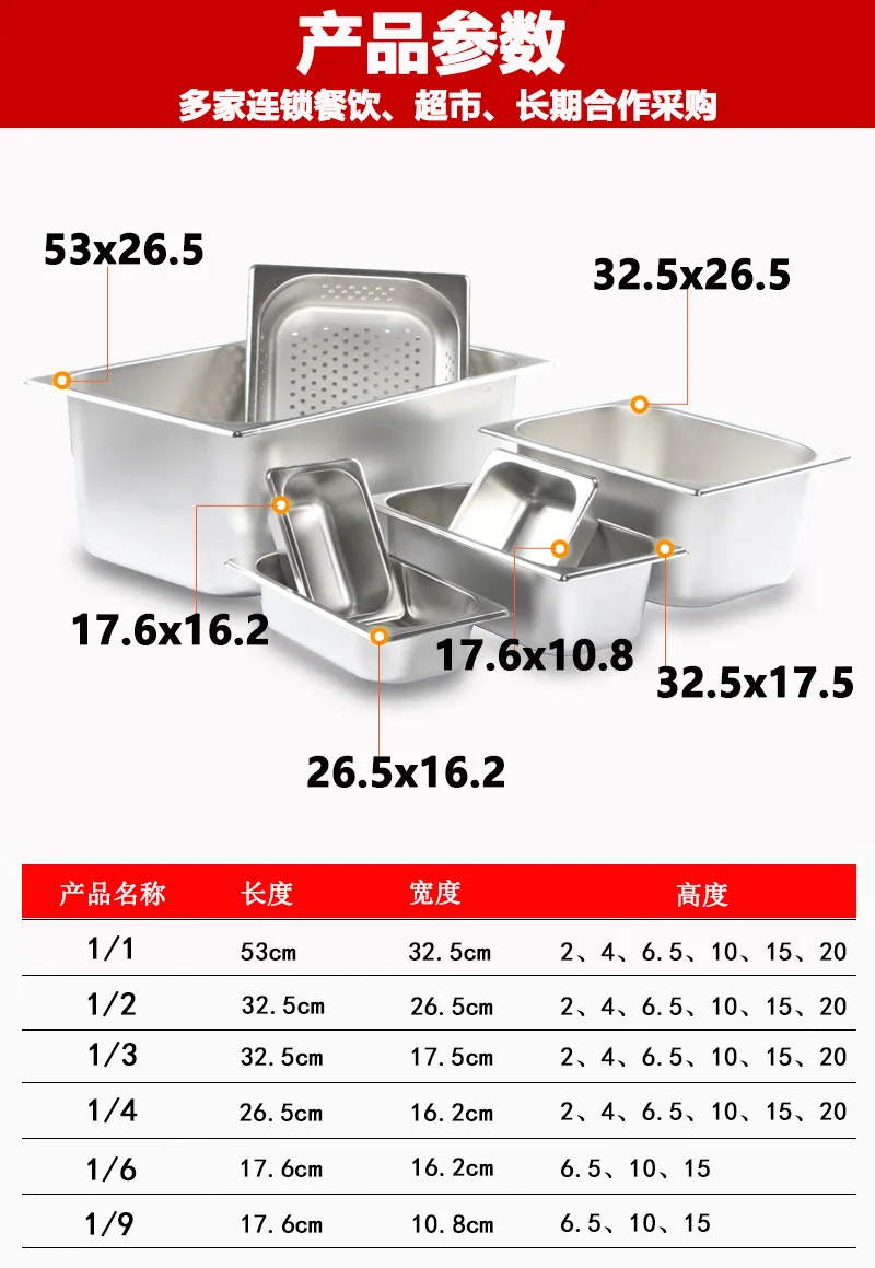 Нержавеющая сталь противень гастрономический отельные принадлежности Ресторан Gap крышкой шведского стола гастроном кастрюли блюдо коробка мульти-Параметры точки могут p