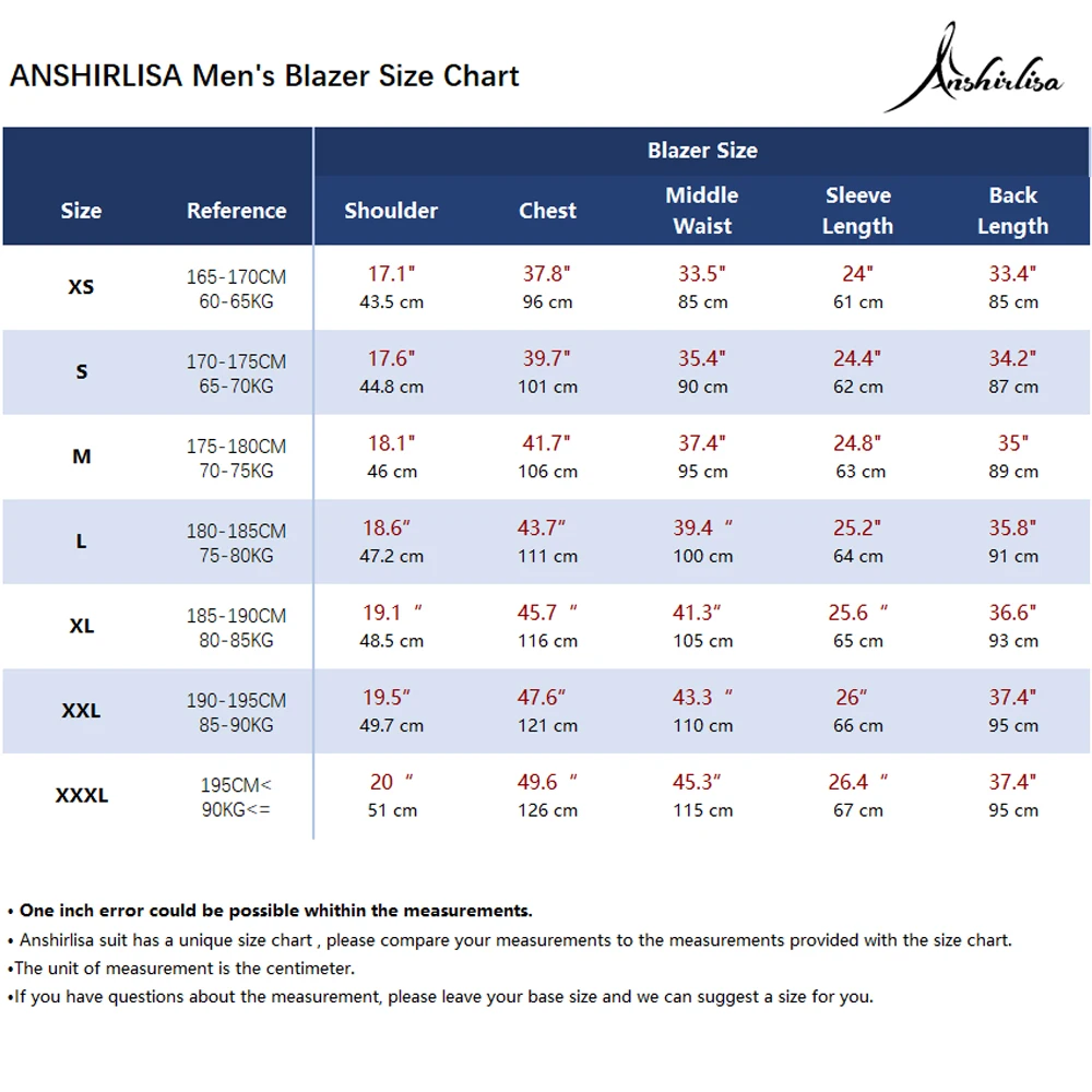 xs-3xl man blazer 85+