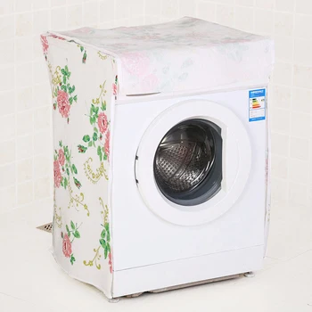 

Pastoral Washer Dust Cover Automatic Roller Clamshell Washer Sunscreen Washing Machine PEVA Waterproof Protector Zipper Cover