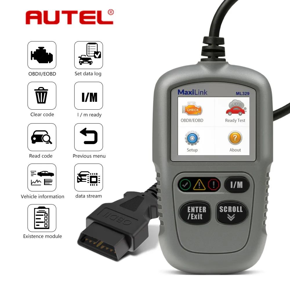 Autel MaxiLink ML329 Авто OBD2 считыватель кодов автомобиля диагностический инструмент PK