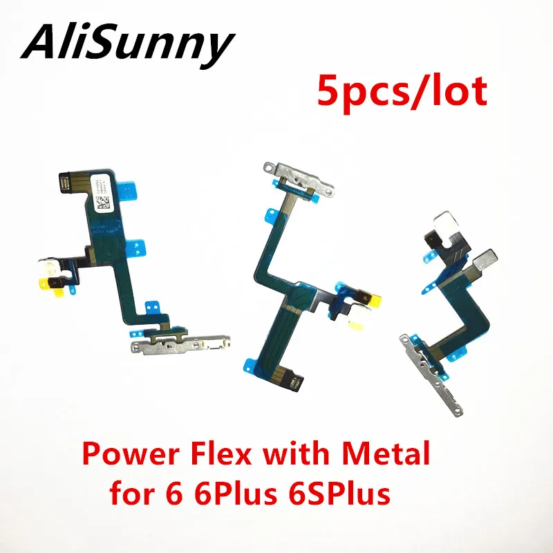 AliSunny 5 шт. гибкий кабель питания для iPhone 6 6S Plus 6P Кнопка ВКЛ./ВЫКЛ. Микрофон +