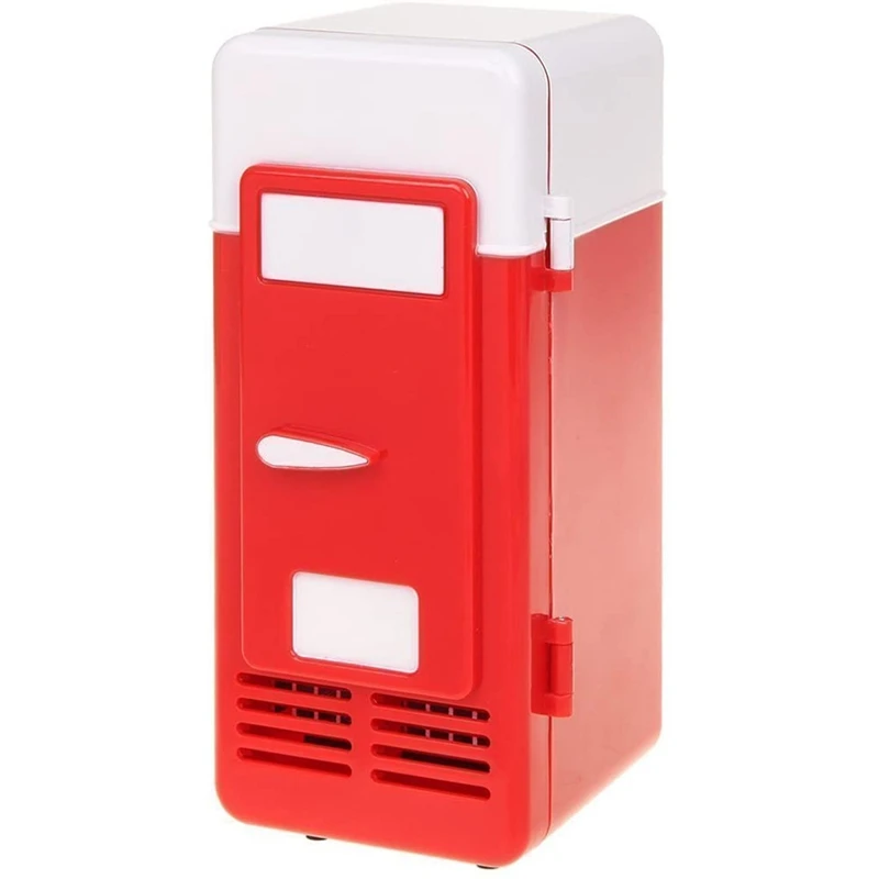 Мини-Красный USB Холодильник охладитель напитков банок охладитель/Теплый
