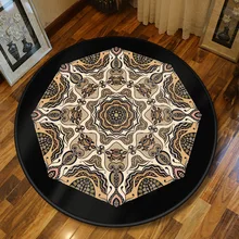 Персидский стиль, круглый коврик для гостиной, ковры для украшения дома, фланелевый мандала, молитвенный коврик, мягкий коврик для дивана, стула, спальни, коврик для йоги