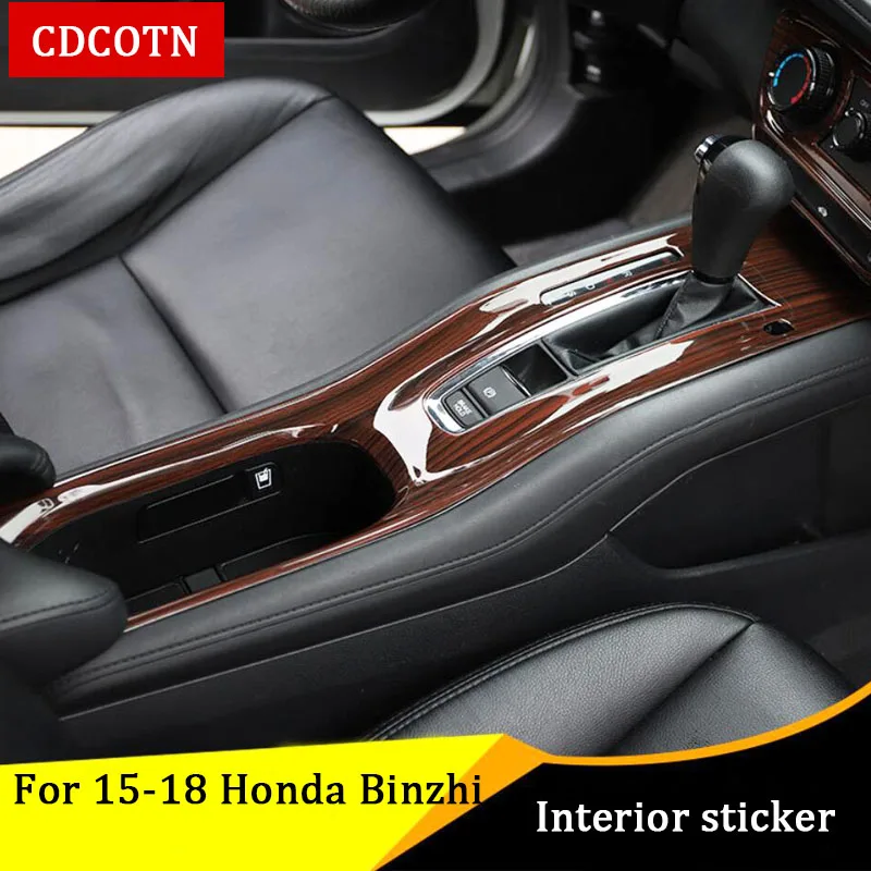 

15Pcs Car Stickers Interior Wood Grain Color Cover Stickers Trim Panel Overlay Frame Kit Fit For 15-18 Honda Binzhi Car Styling