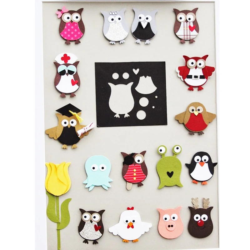 

Fun Metal Cutting Dies Can Create Many Different Small Animals Owl Chick For New DIY Scrapbooking Album Cards Embossing Die Cuts