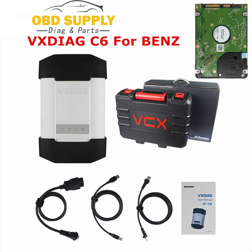  2019 Original VXDIAG C6 para BENZ con 500G HDD inalámbrico DOIP y función de AUDIO para Mercedes OB