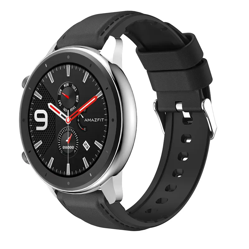 Кожаный PU ремешок-Браслет Для Xiaomi Huami Amazfit GTR 47 мм умный силиконовый ремешок часов ремни для Amazfit Pace/Stratos 2 2S Correa