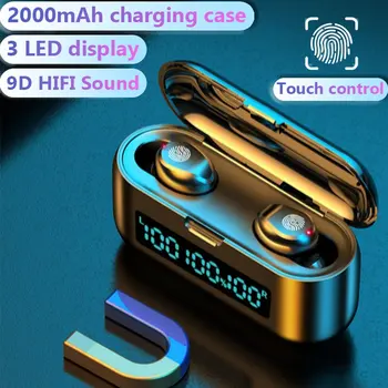 

Wireless Headphones Bluetooth Earphones With 3 LED Display 2000mAh Charging Box Sports Waterproof Earbuds Touch Control Headsets