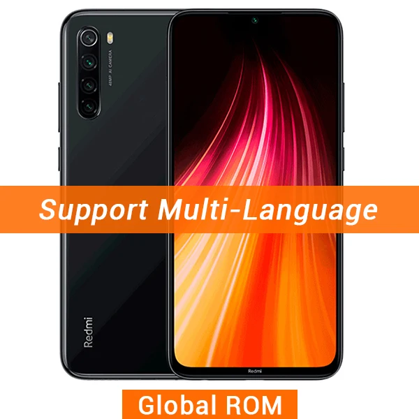 Xiaomi Redmi Note 8 с глобальной прошивкой, 4 ГБ, 64 ГБ, Note8, Смартфон Snapdragon 665, четыре ядра, 48мп, камера заднего вида, 6,3 дюйма, 4000 мАч - Цвет: Global ROM Black