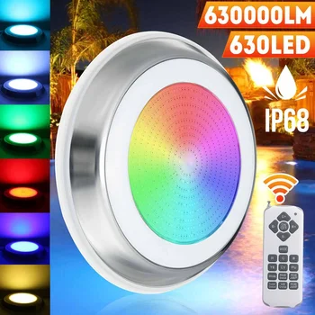 

65W LED RGB Swimming Pool Lamp Waterproof IP68 Underwater Spotlight Remote Control Pond Lights DC12V 630SMD Fountain Lighting