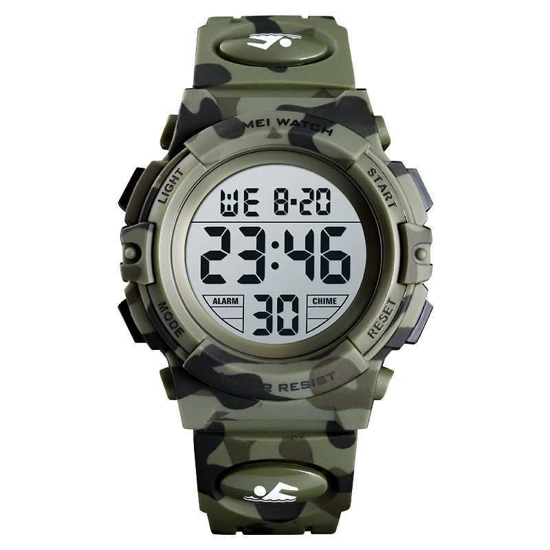 SKMEI Sport Watch Mens Watches Waterproof LED Electronic Digital Male Watch - Цвет: Green