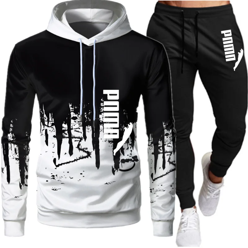 Casual Tracksuit Men 2 Pieces Sets Hooded Sweatshirts Spring Men's Clothes Pullover Hoodies Pants Suit Ropa Hombre Plus Size Casual Tracksuit Men 2 Pieces Sets Hooded Sweatshirts Spring Men's Clothes Pullover Hoodies Pants Suit Ropa Hombre Plus Size