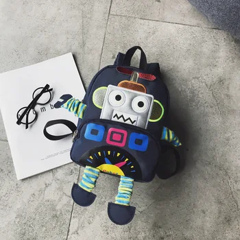 

Cartoon Robot Children School Bag Kindergarten 3-6 Years Old Baby Anti-lost Backpack Cute Travel Backpack Waterproof Travel Bag