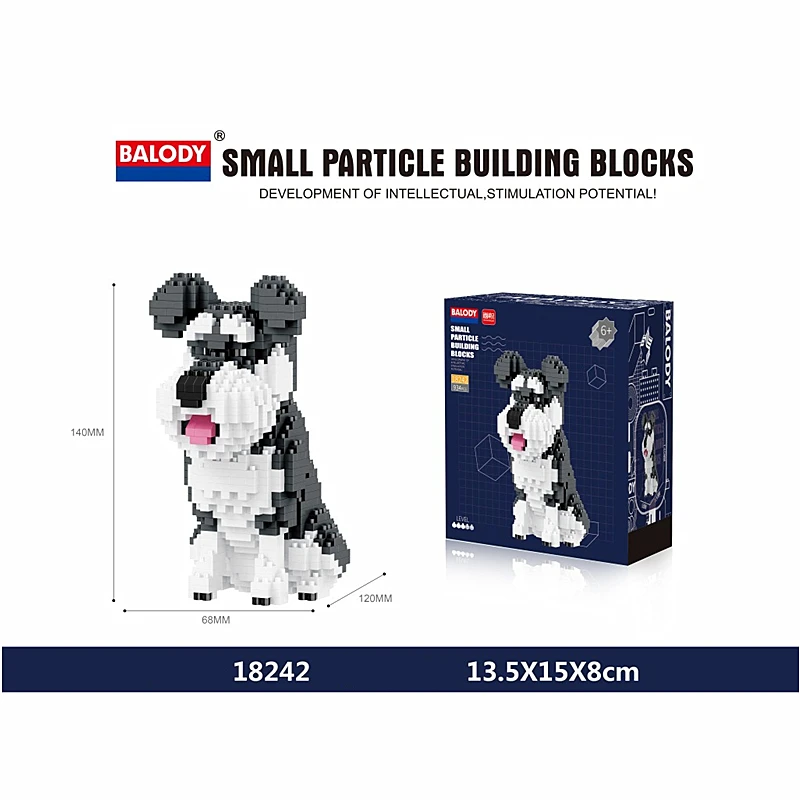 Cartoon Dog Building Blocks Mini Dachshund Poodle Doberman Model Children's Toy Gift Dog Pet Building Blocks