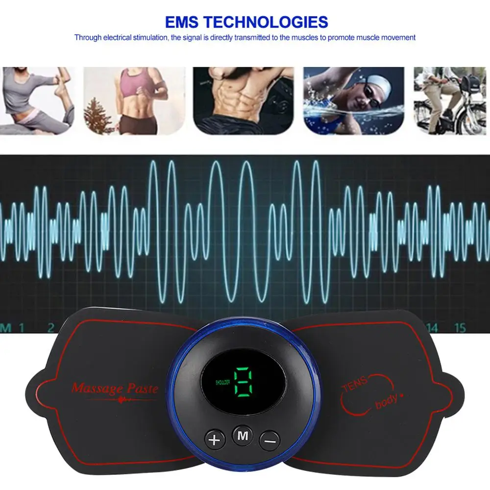 USB мини-массажер для EMS, Интеллектуальный ЖК-экран, облегчающий боль, шейный пульс, плечо, шея, массаж тела, коррекция осанки, оборудование