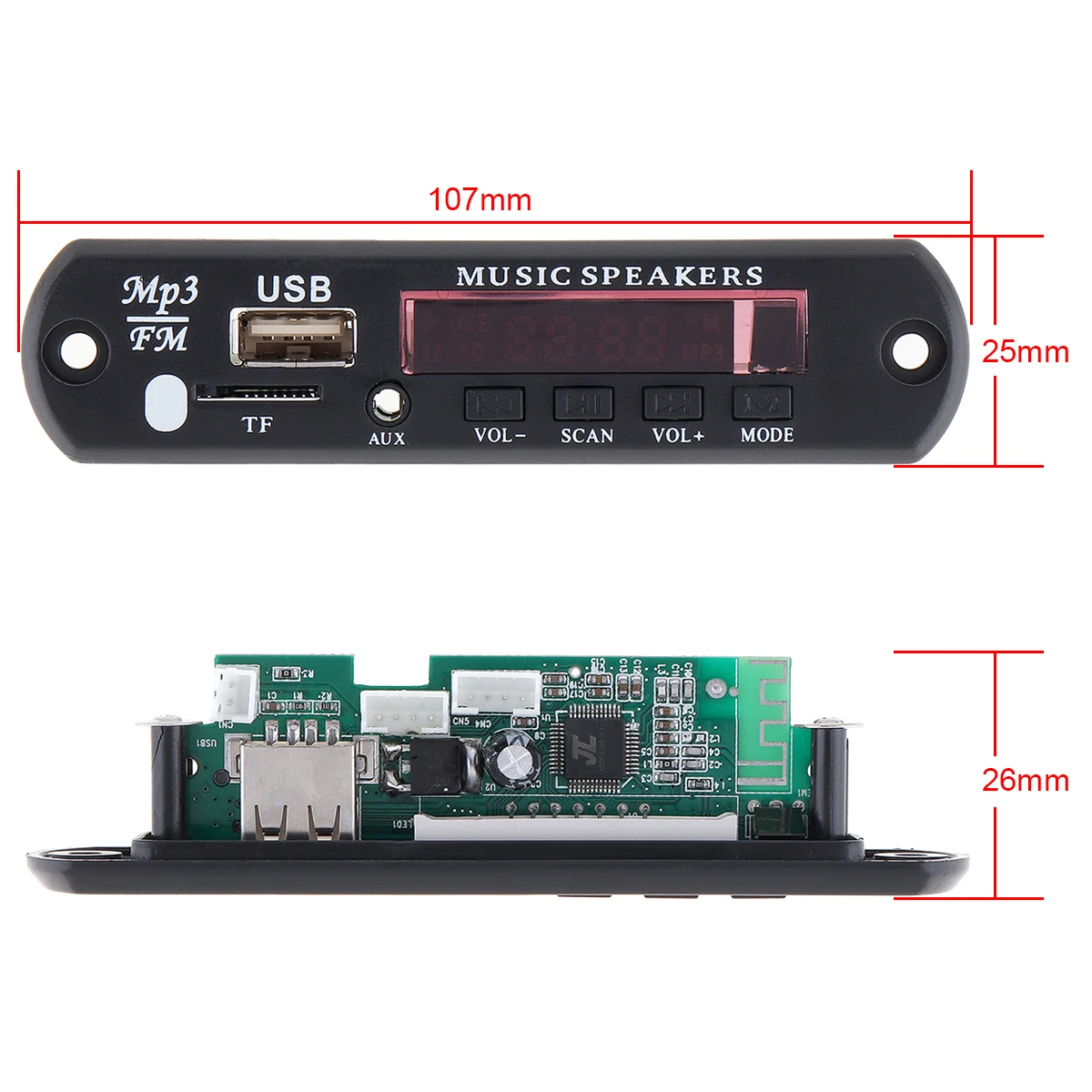 12 В вставная карта аудио Bluetooth MP3 декодер с цветной флэш-экран Поддержка USB/SD/AUX для семейного автомобиля/DVD