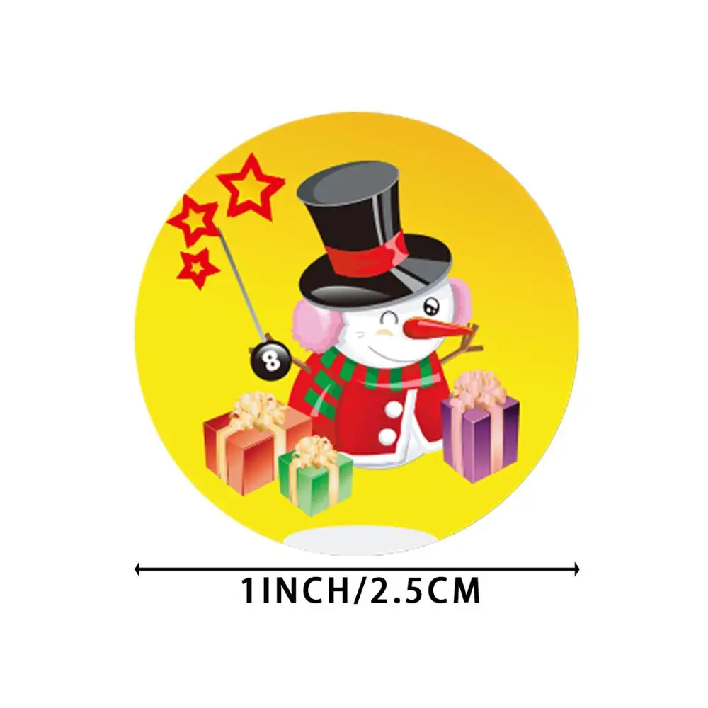 Pegatinas de Feliz Navidad para niños, etiquetas de decoración de regalo, álbum de recortes de papelería, 50-500 Uds. - Imagen 2