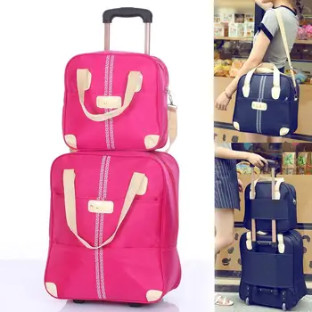 

Wheeled bag Women Luggage girl Handbag wheels waterproof trolley bags business large capacity Boarding bag Travel Suitcase Bag