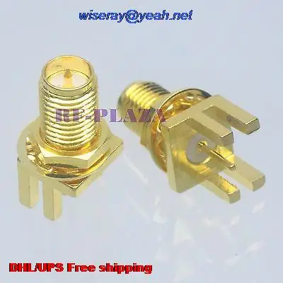 

DHL/EMS 500pcs Connector RPSMA female PLUG bulkhead solder PCB clip edge mount 9.0mm -A3