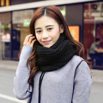 

2020 autumn and winter new men and women couples pure color wool knitted warm and cold red bib pullover scarf A71