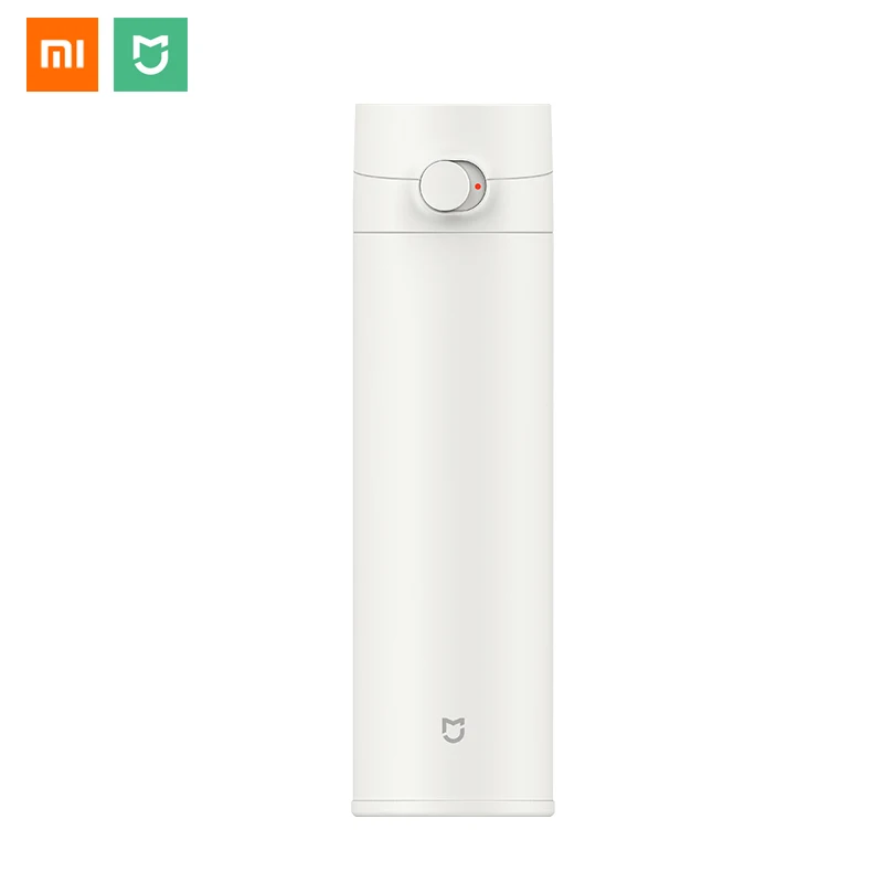 Вакуумный термос-чашка Xiaomi Mijia, 2 поколения, с замком для чашки, 480 мл, портативная изоляция, нержавеющая сталь, бутылка для воды - Цвет: Белый