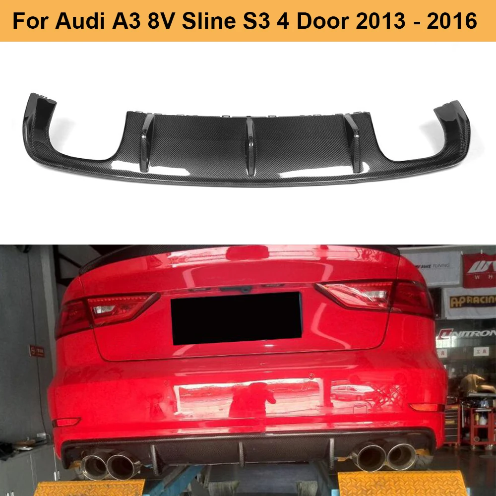Автомобильный задний бампер диффузор спойлер для Audi A3 Sline S3 Седан 4 двери 2013- не стандартный карбоновый распылитель
