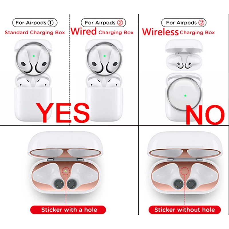 _ Металлическая Пылезащитная наклейка для AirPods чехол пылезащитная защитная