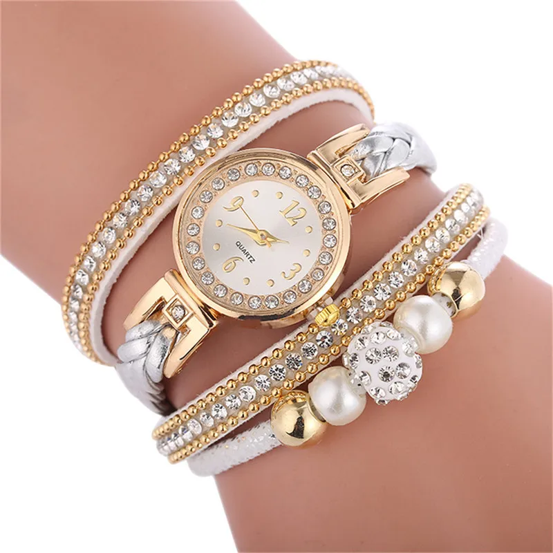 Высококачественные красивые модные женские часы-браслет, женские часы, повседневные круглые Аналоговые кварцевые наручные часы-браслет для женщин, часы