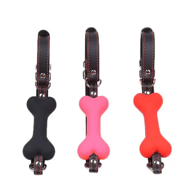Bavaglio per bocca aperta in morbido silicone a forma di osso di cane, ideale per bondage,_voghion.com