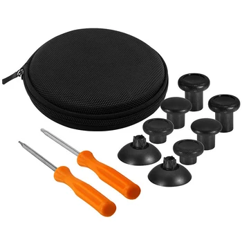 

AM05-for One Elite Controller 8Pcs Metal Replacement Swap Thumbsticks Joystick Caps Controller Black