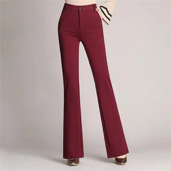 

Women's Pants Casual Loose Slim Flared Trousers High Waist Formal Trousers For Woman Skinny Solid Office Lady Wear Plus Size