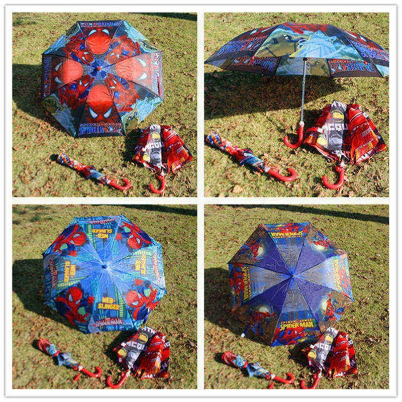 Детский зонтик Дисней, замороженный Человек-паук, София, пони, Микки, Минни, автомобиль, складной зонтик, зонтик для мальчиков, зонтик для девочек, детские подарки - Цвет: Spiderman
