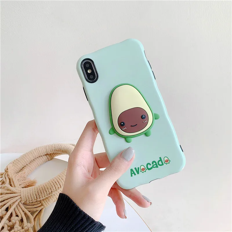 Чехол Remazy с 3D авокадо для iPhone 7 XS MAX XR X 8 6 6s Plus, милый зеленый мягкий IMD чехол для телефона, противоударный матовый чехол