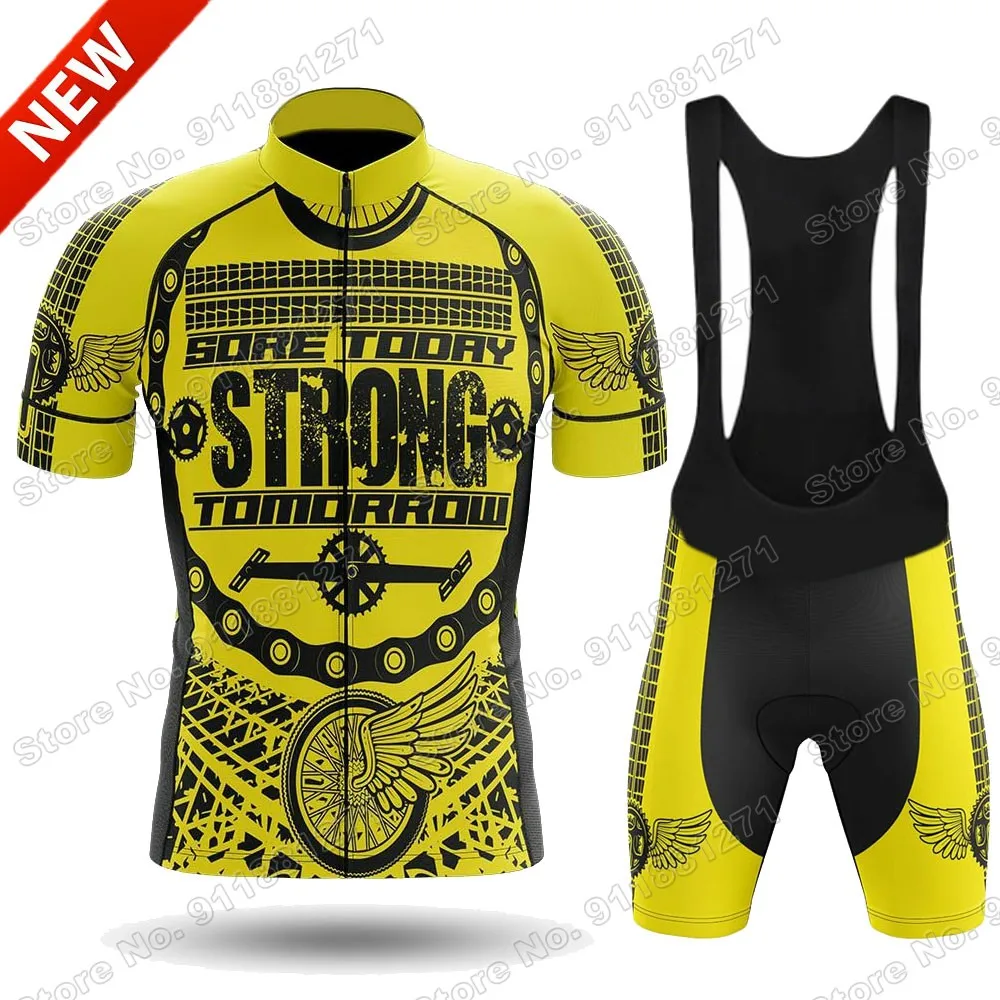 2021 Men Cycling Jersey Bib Shorts Bike Clothing Bicycle Short Sleeve Outfits 