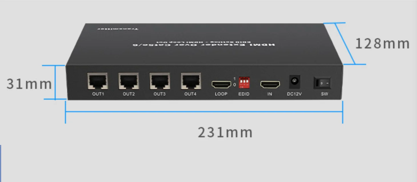 HDMI сплиттер удлинитель, 1080p 3D 1x2 2 порта HDMI удлинитель сплиттер 165Ft/50 м по CAT5e/CAT6/CAT7 HDMI сетевой кабель сплиттер