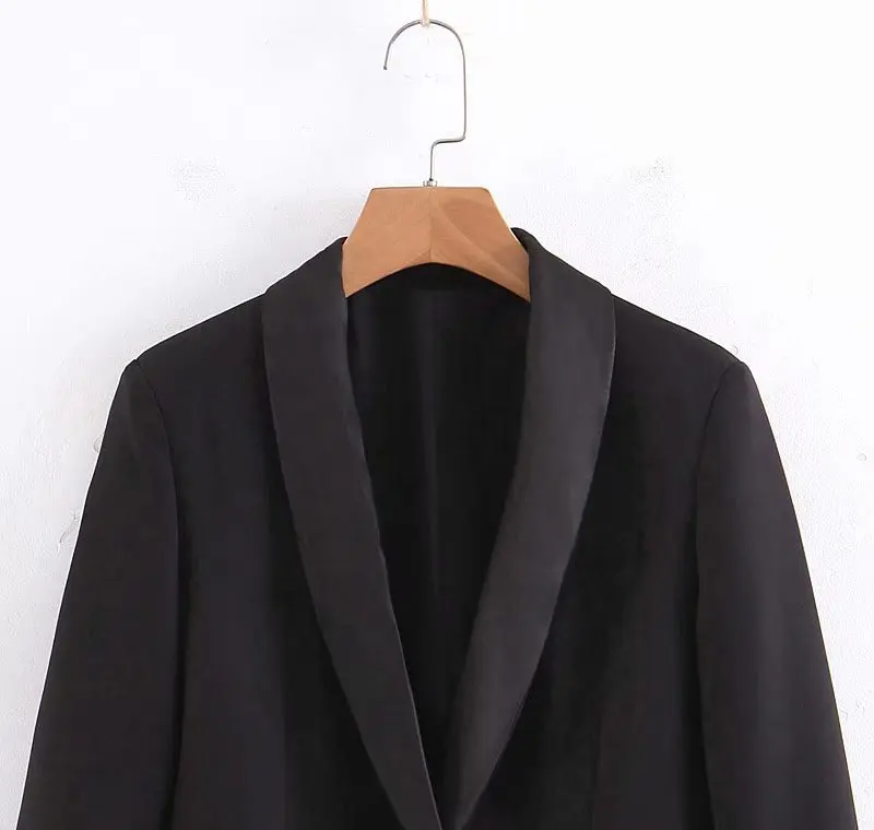 

2019 Autumn New Products Western Style Black And White with Pattern Casual Long Sleeve One-Button Suit Jacket Versitile Fashion