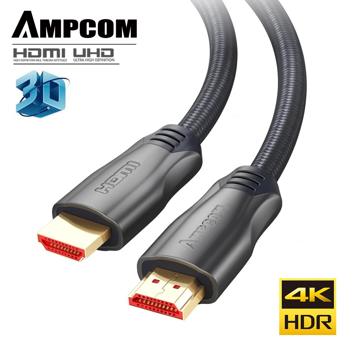 

HDMI Cable HDMI 2.0a 2.0b, AMPCOM Engineering Series 4K HDMI to HDMI 2.0 Cable Support 3D Ethernet HDR 4:4:4 for HDTV PS4 PS3