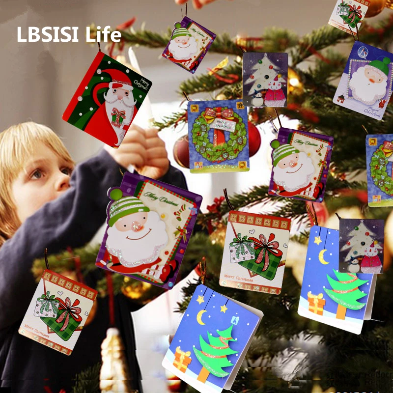 LBSISI Life 160 шт. украшения для рождественской елки, рождественская подвеска, Золотая открытка, поздравительные открытки, рождественские украшения для дома