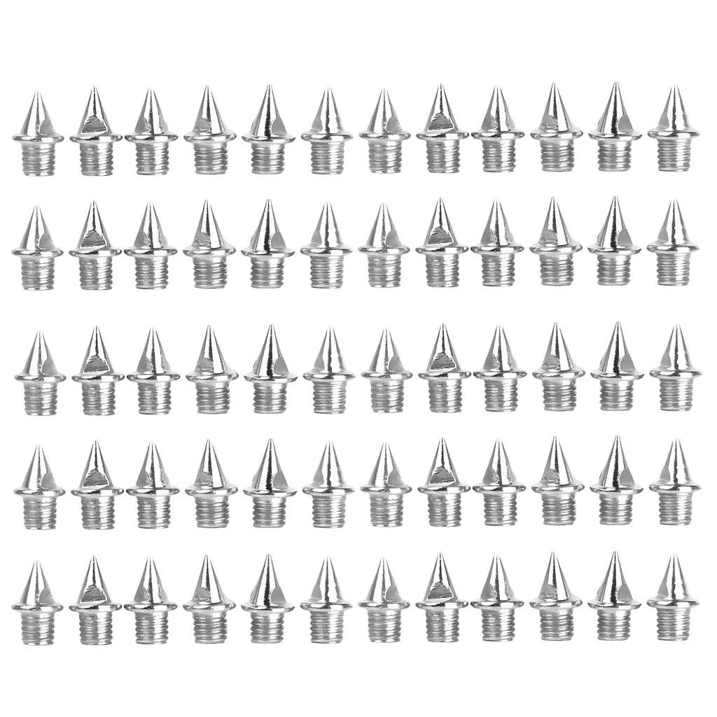 60 Pieces Durable Silver Athletic Replacement Running Shoes Xmas Tree 7mm Steel Track Short Spikes 60 Pieces Durable Silver Athletic Replacement Running Shoes Xmas Tree 7mm Steel Track Short Spikes
