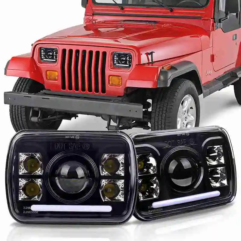 2 шт. Led 105 Вт 5X7 светодиодный головной светильник s с Drl 7X6 Герметичный дальним и