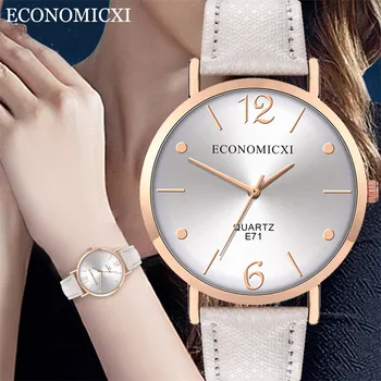 

Casual Ladies Watch Stainless Steel Leather Deployment Bucket digital Quartz Watch Women Temperament Wrist Watch montre femme