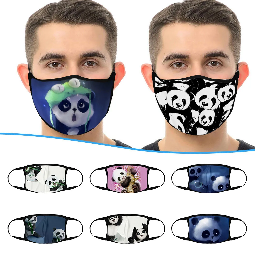 Adult Unisex Cute Panda Printed Mask Breathable Dustproof Sunscreen Mouth Lovely Animal Reusable Face Washable | Дом и сад