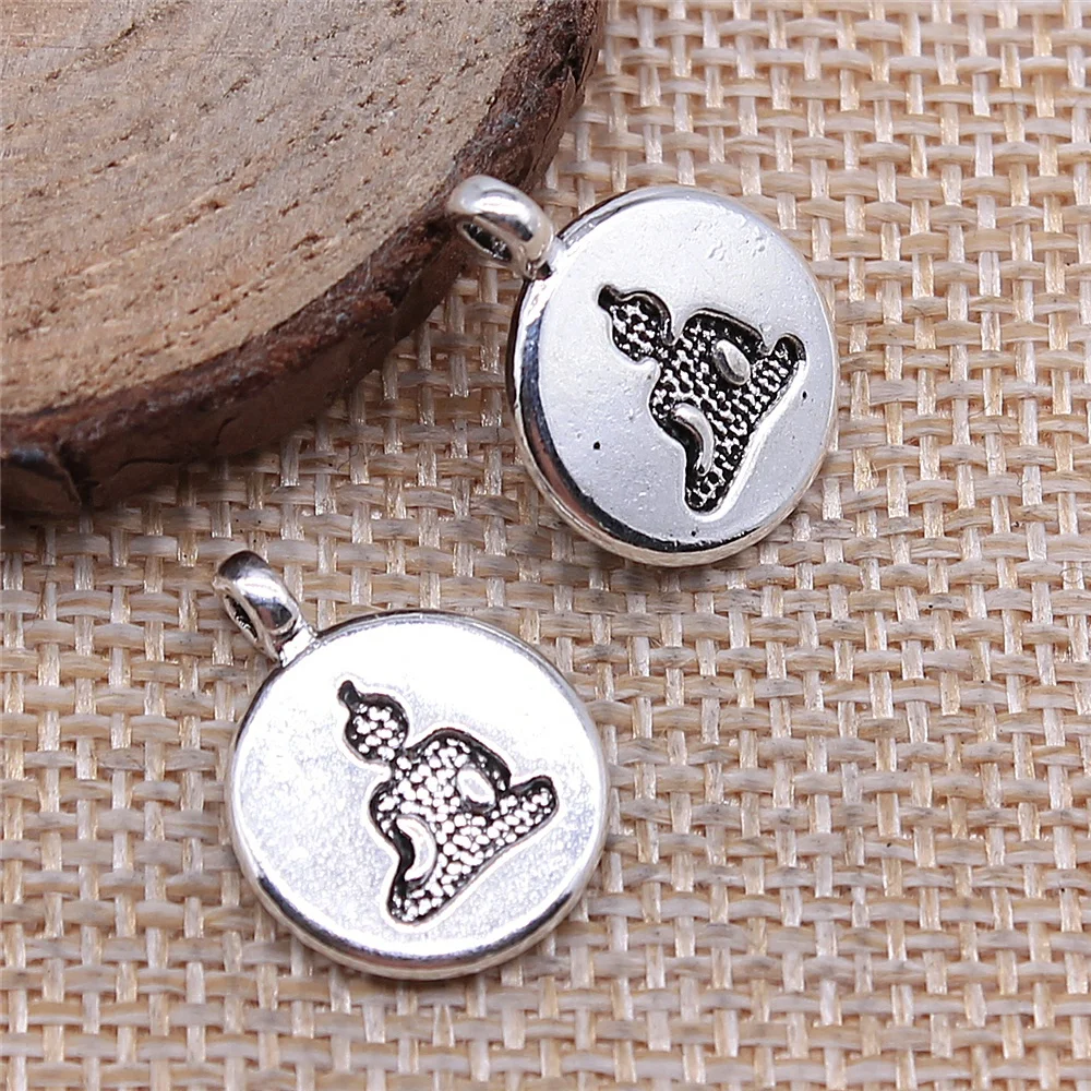 10pcs 14x19mm Double-Sided Buddha Statue Charms For Jewelry Making Antique Silver Plated Bronze | Украшения и аксессуары