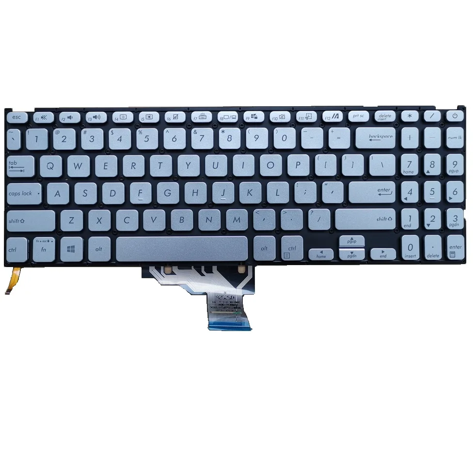 Eua Novo para Asus Vivobook 15 X515d X515da X515e X515ea X515ep X515ja Inglês Teclado do Portátil Prata com Luz Retroiluminada - Imagem 2