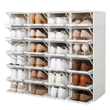 

Pulling shoe box plastic transparent shoe cabinet finishing stacking flip drawer type shoe storage box WF6211006