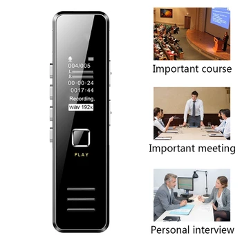 

Mini Digital Voice Recorder 192Kbps 20-Hour Recording Mp3 Playing Mini Voice Recorder No Memory Max Support 32Gb Tf Card
